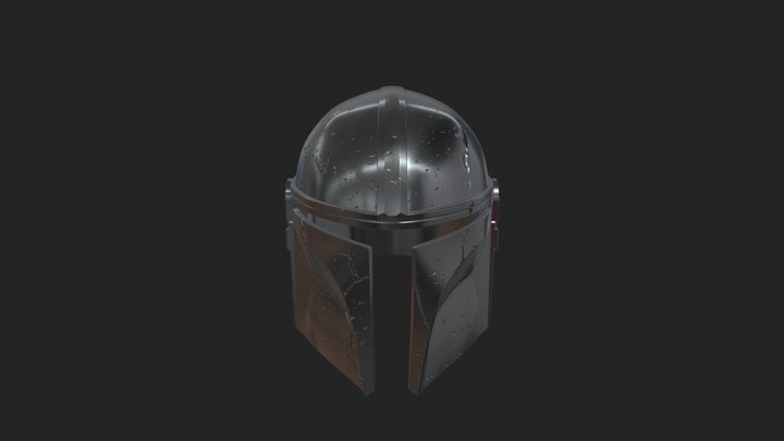 The Mandalorian Damaged Helmet 3D print model 3D Model