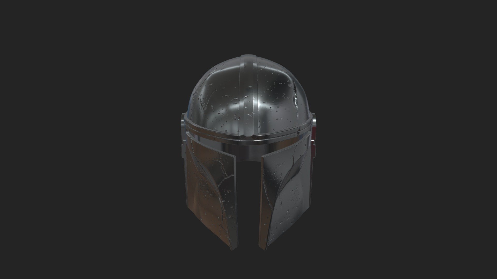 The Mandalorian Damaged Helmet 3D print model