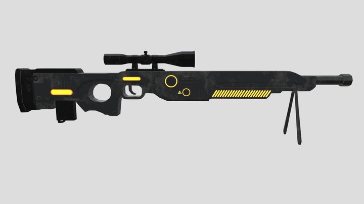 Futuristic sniper 3D Model
