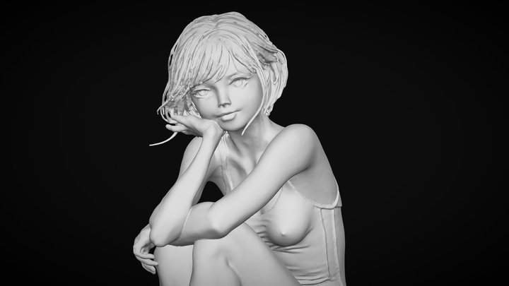 девочка на шаре 2 3D Model