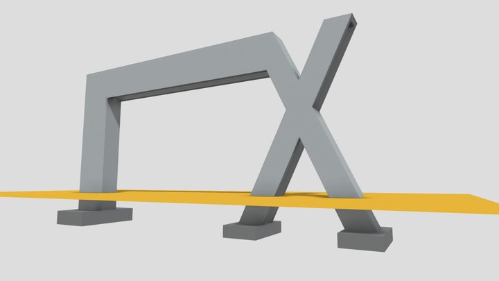 Pórtico entrada Xexéu - PE (Estrutura) 3D Model