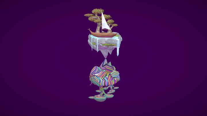 Boat Diorama 3D Model