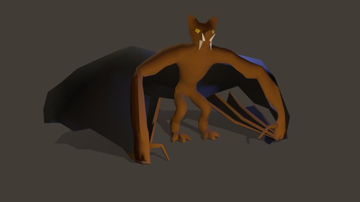 Agile game production enemy bat 3D Model
