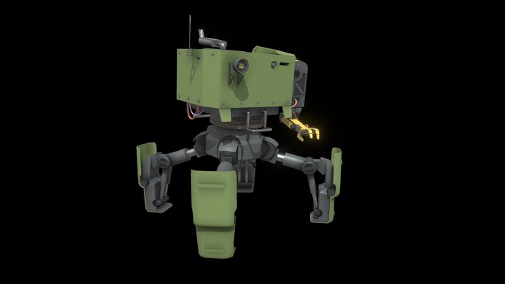 Old cargo robot 3D Model