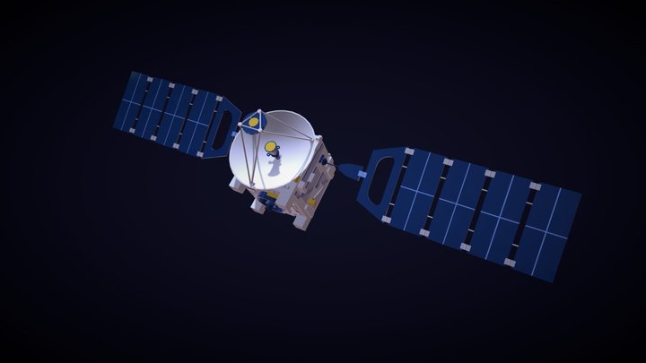 Satellite angled 3D Model