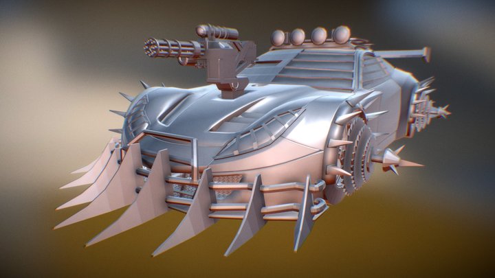 Post Apocalyptic Car (Zombie Crusher) 3D Model