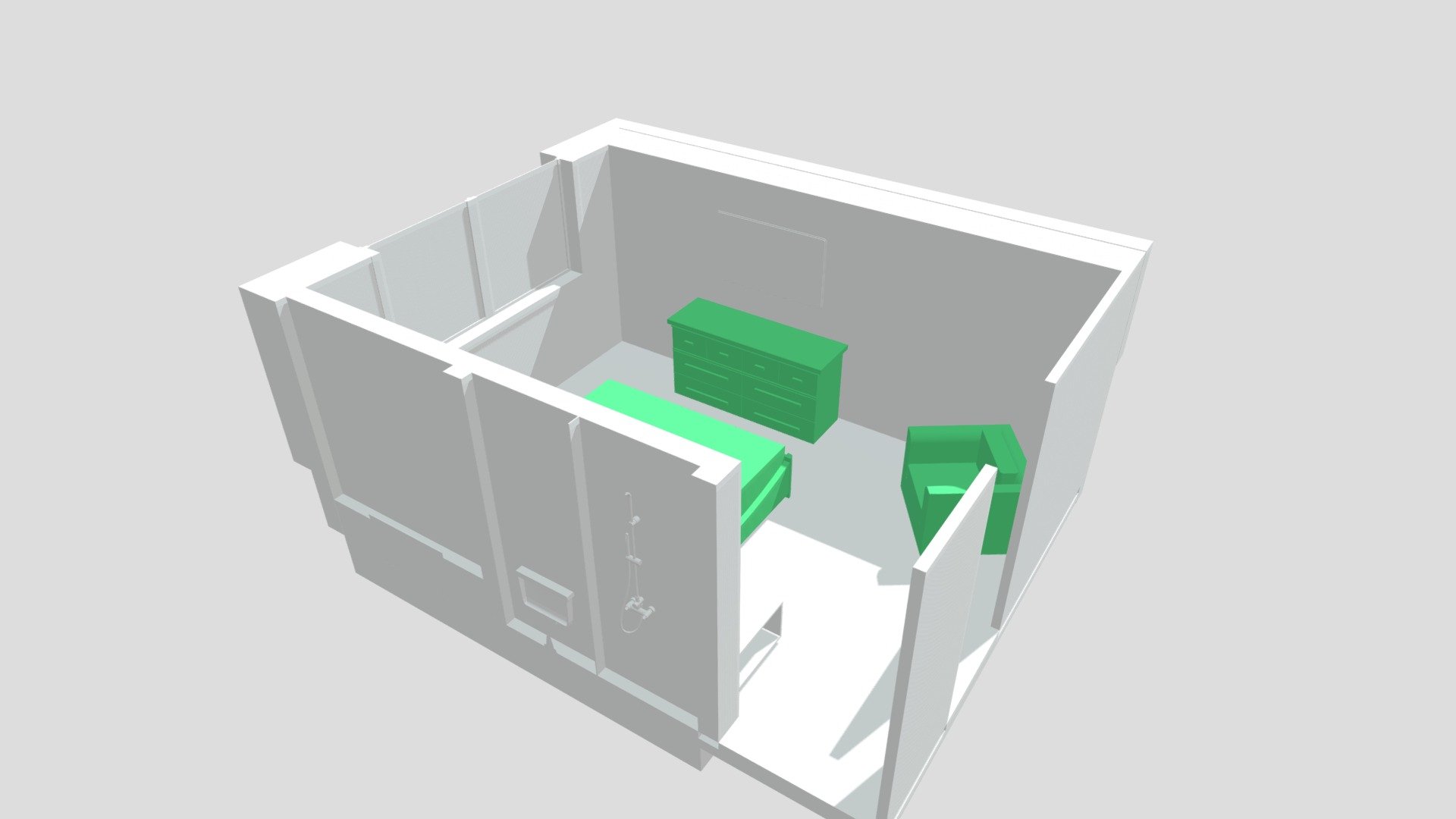 DORMITORIO CON CAMA COLOR