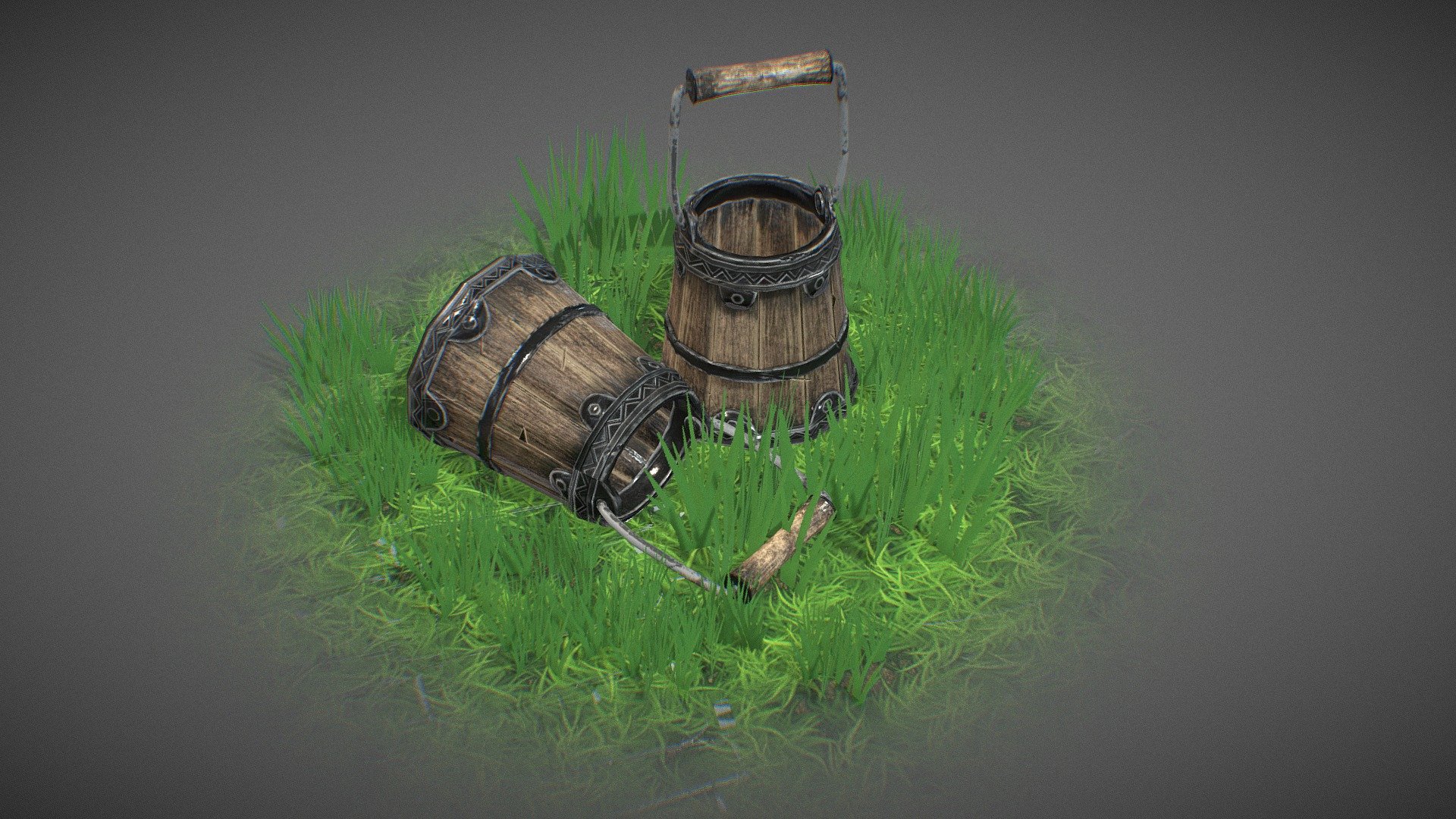 Lowpoly Medieval Wooden Bucket 3D model by scidmaxrow [ab8f0bf