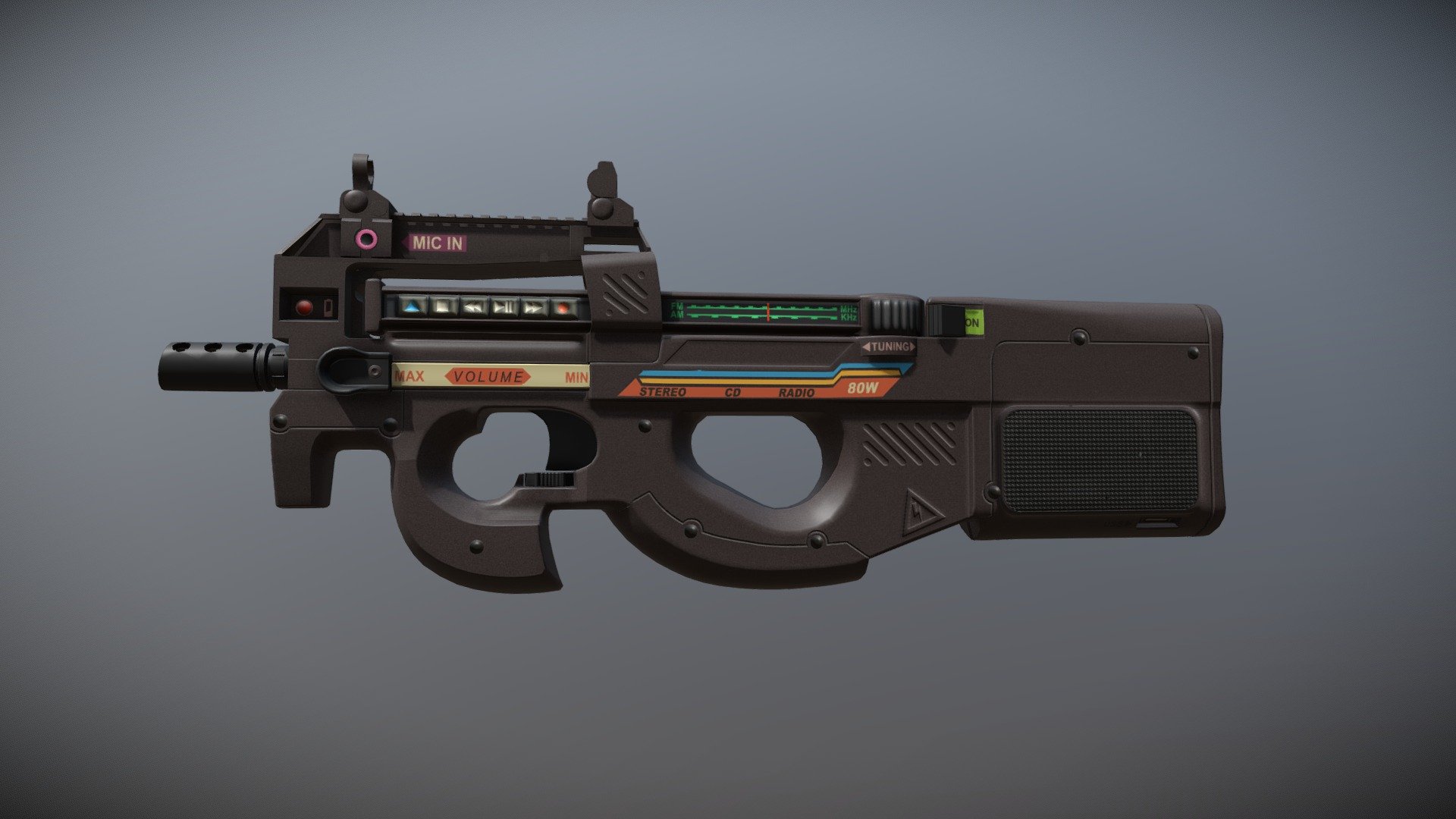 P90 | Stereo (Dark) - 3D model by Skunk (@Skunk19) [ab92779] - Sketchfab