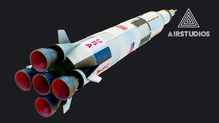 Apollo 11 Saturn 5 Rocket 3D Model