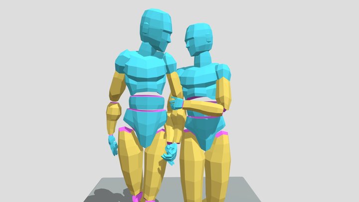 human body pose couple 3D Model