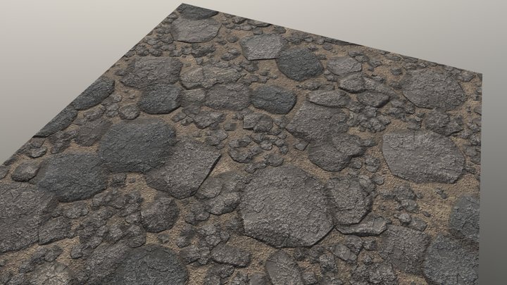 Simple Stone Ground (Free Low Model) 3D Model