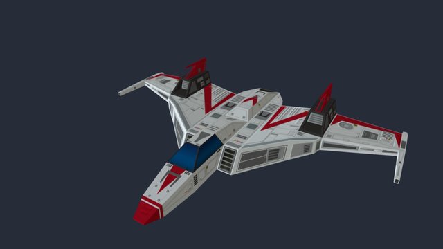 Low Poly Starship-SS01 3D Model