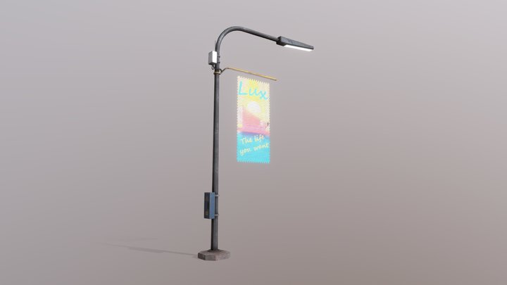 Cyberpunk Street Lamp 3D Model