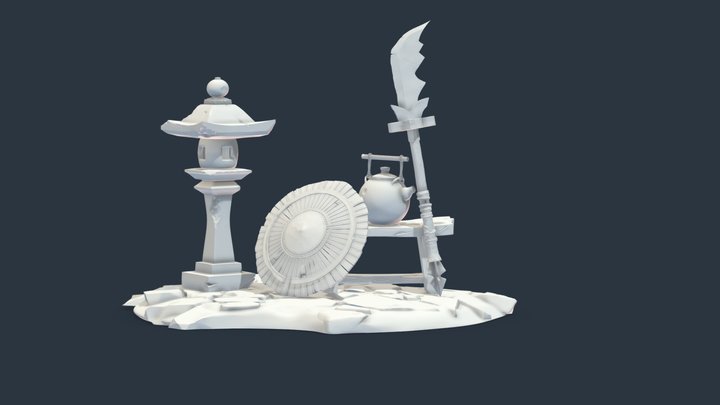 Sculpting Diorama - Adventurer's Camp 3D Model