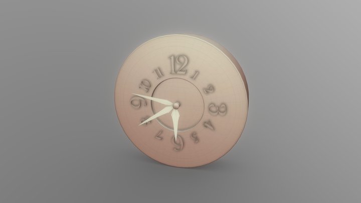 Clock with moss 3D Model