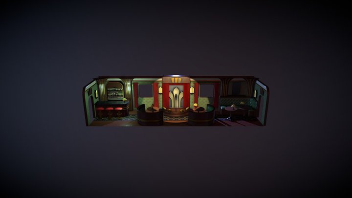 Art Deco Train Carriage 3D Model