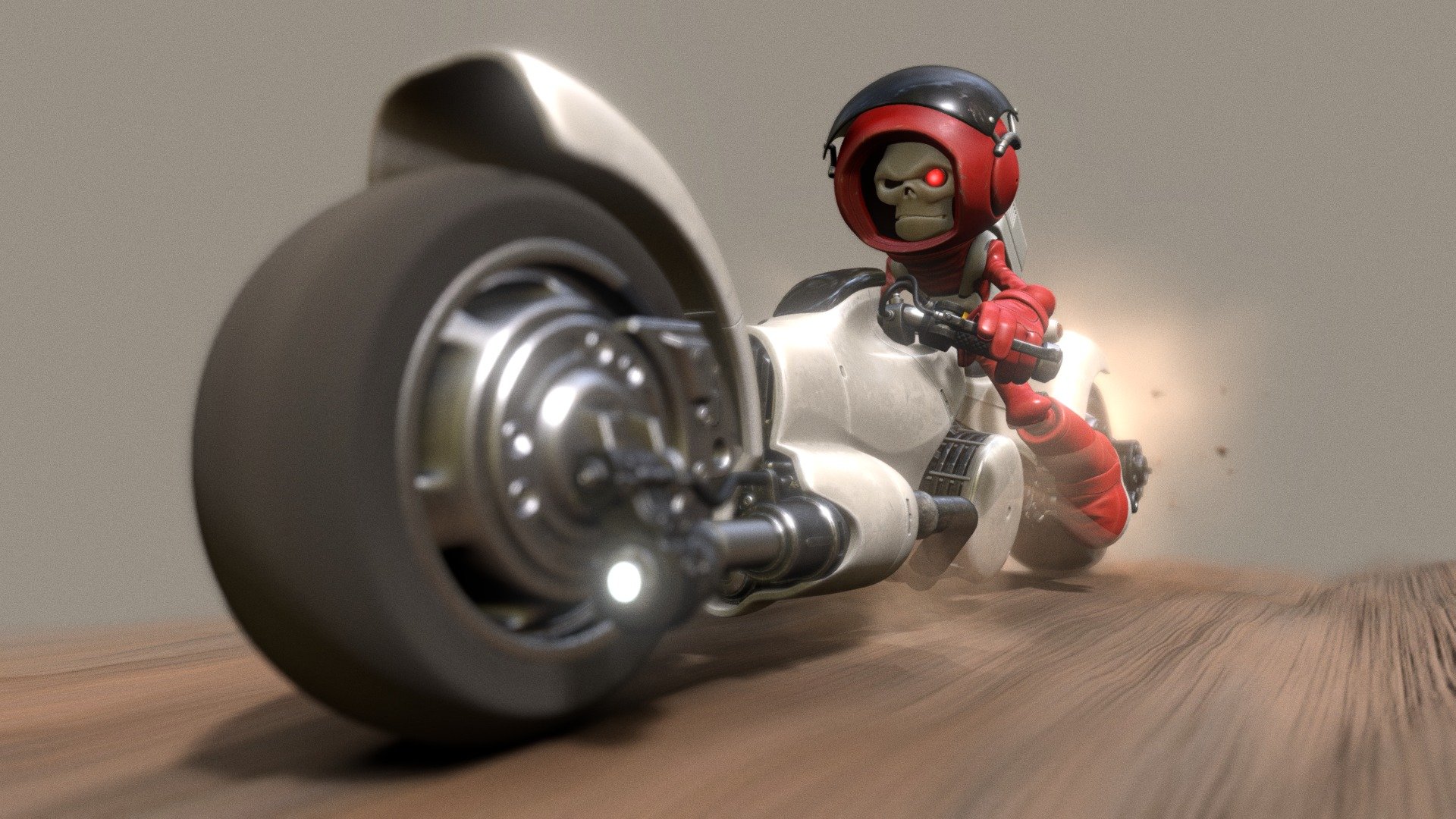 Skull Chaser motorcycle..animation - 3D model by giobiancoFB 
