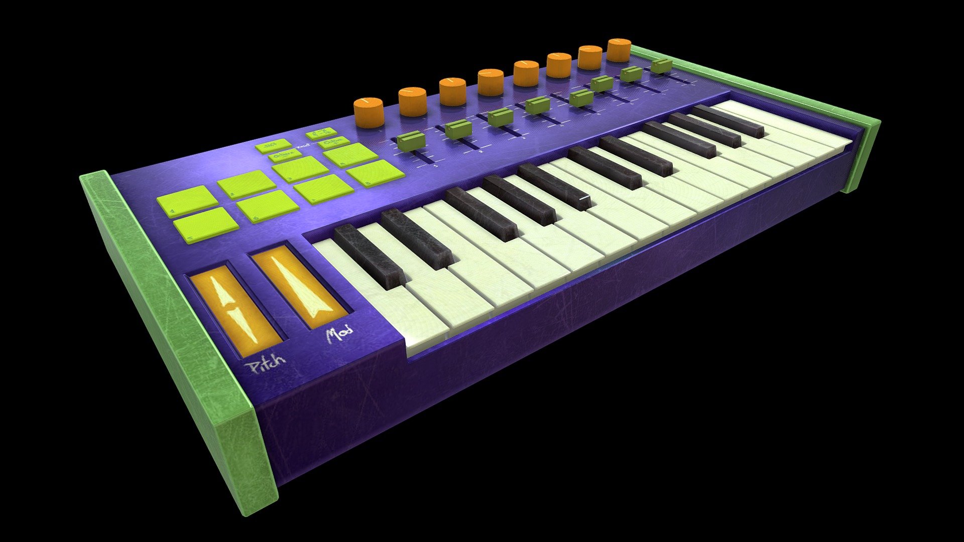 Midi controller Download Free 3D model by onerockett [ab9ffea