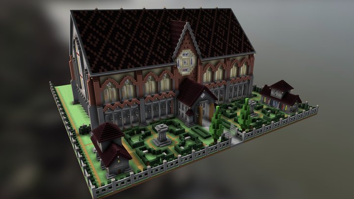 Minecraft abbey 3D Model