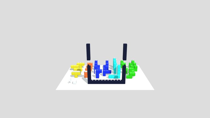 Tetris Didactic game 3D Model