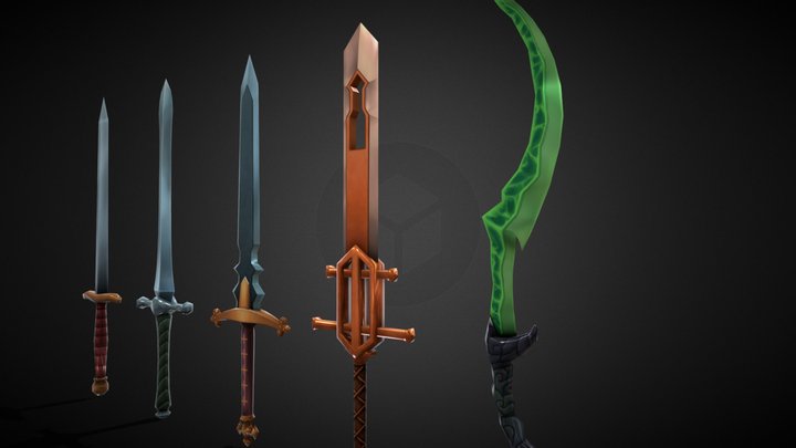 1H Swords 3D Model