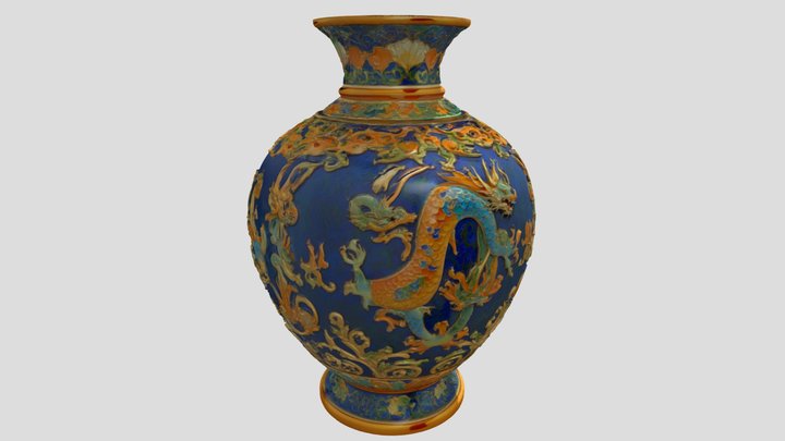 Vessel of the Azure Flame - Chinese vase – Gratis 3D-model STL