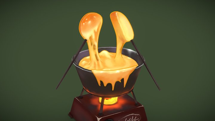 Melted Mozarella Pan 3D Model