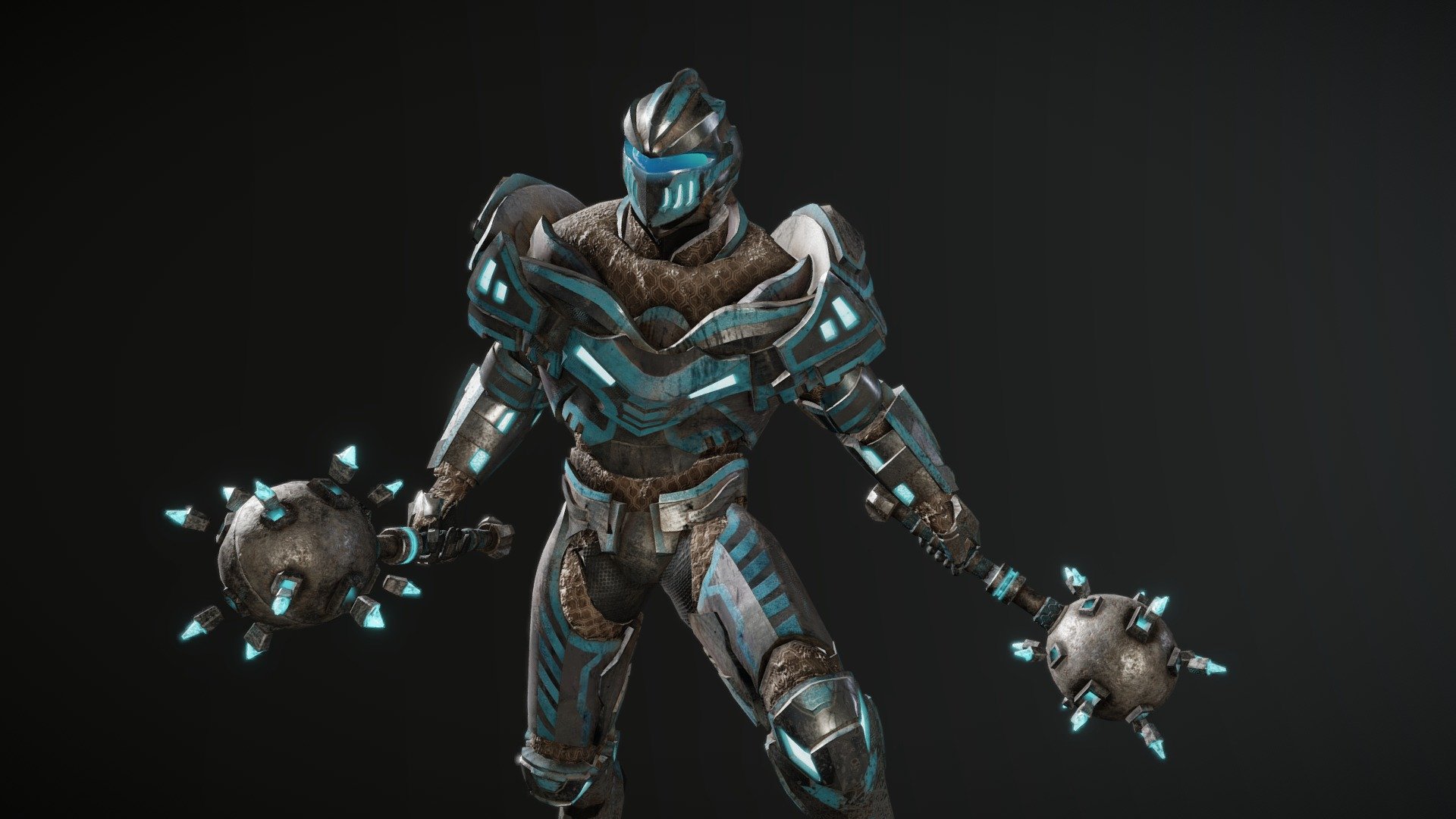 Grungey Space Knight - Blue Knight — Sketchfab embed 3D viewer