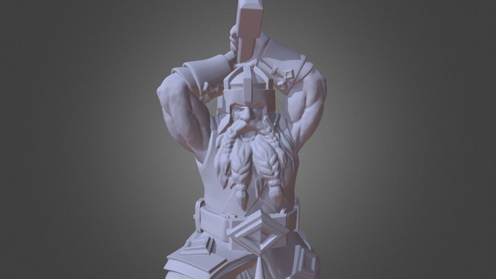 Dwarf with Hammer STL for 3d printing 3D Model