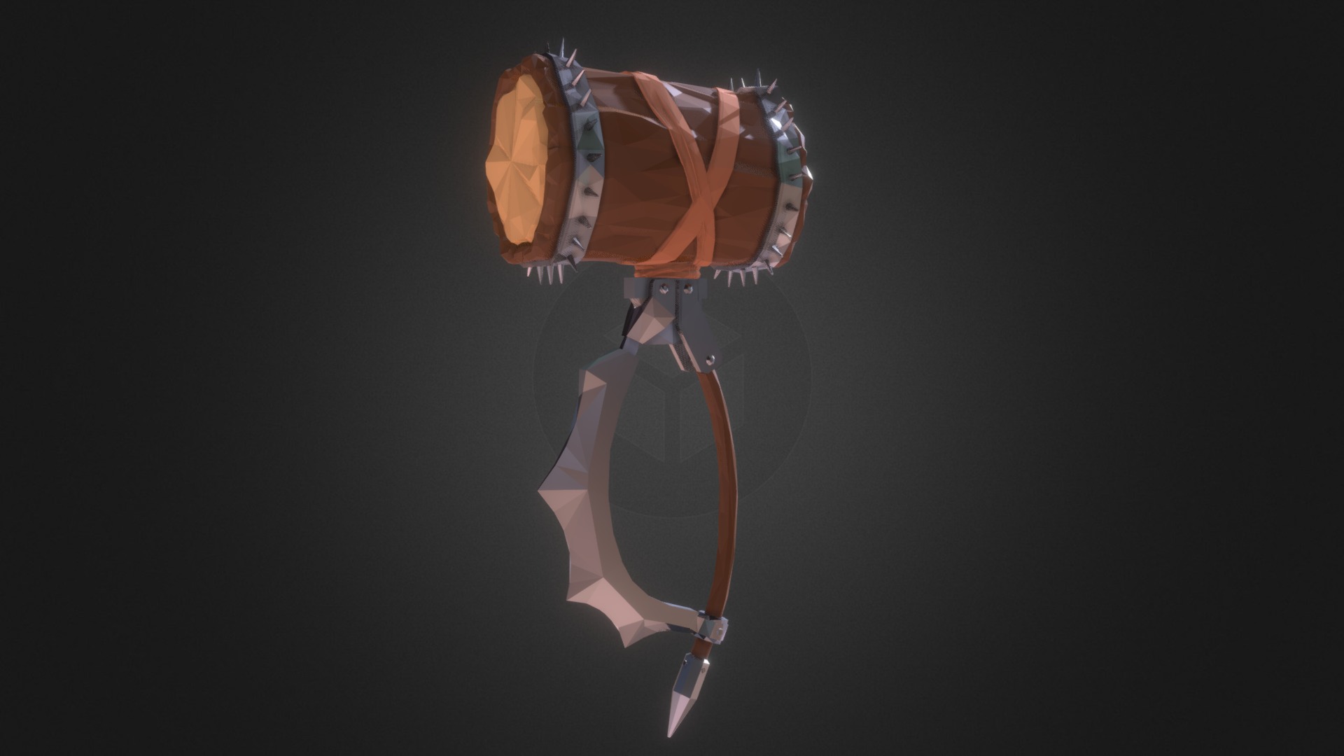 3D model Low Poly Wood Hammer - This is a 3D model of the Low Poly Wood Hammer. The 3D model is about a person wearing a dress.