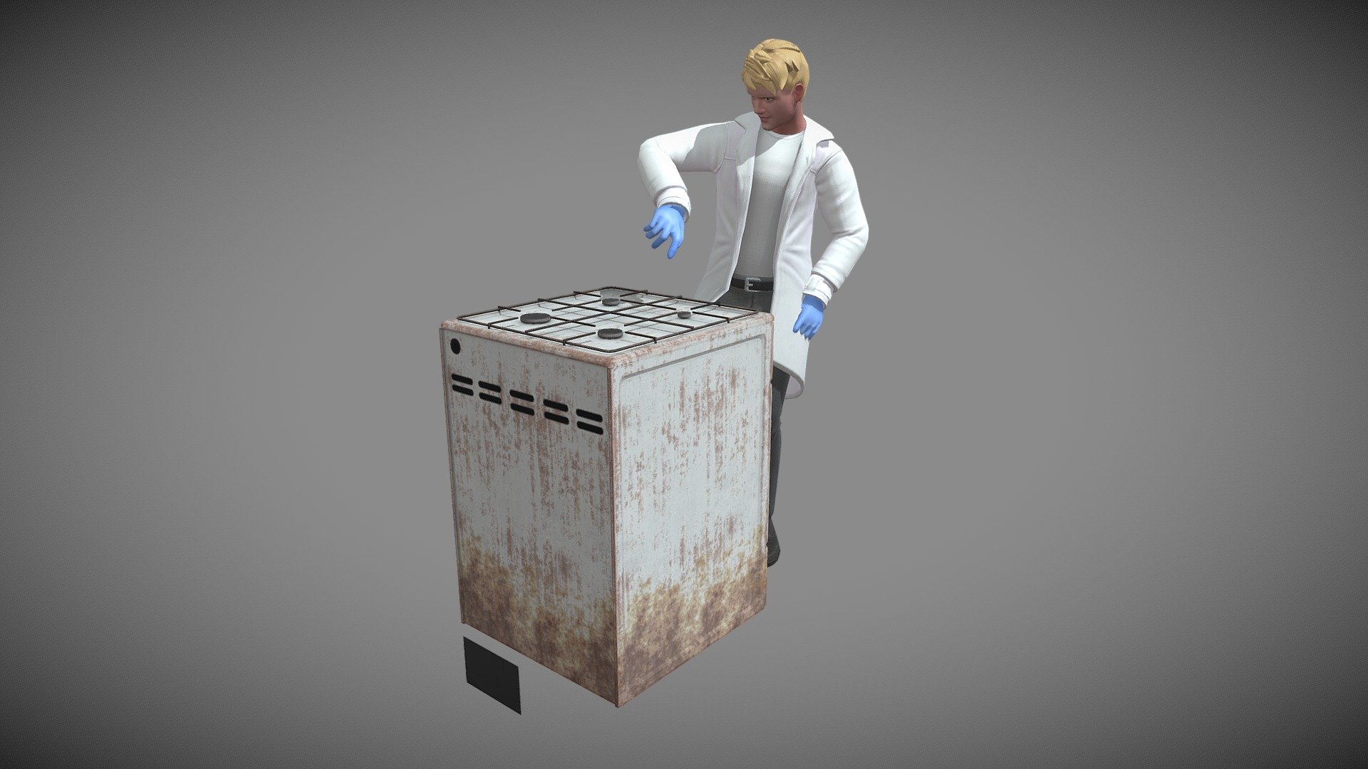 Animated Chef Gordon Ramsey Cooks on Stove