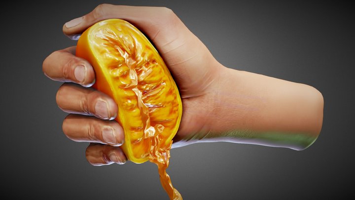 Hand anatomical study - squeeze - 3D Model