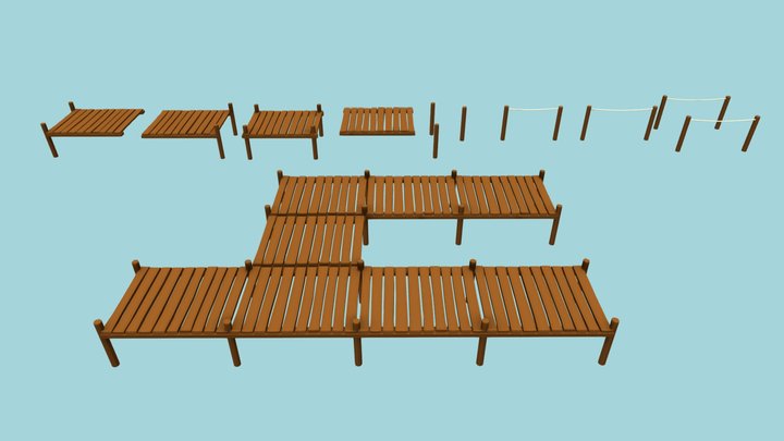 [FREE] Wooden Docks V2 [Asset pack] – Modello 3D gratuito STL