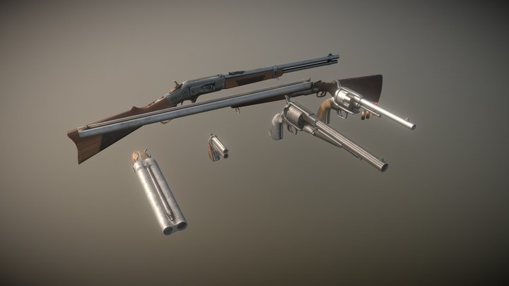 Western Weapons Pack | Game Ready Props 3D Model
