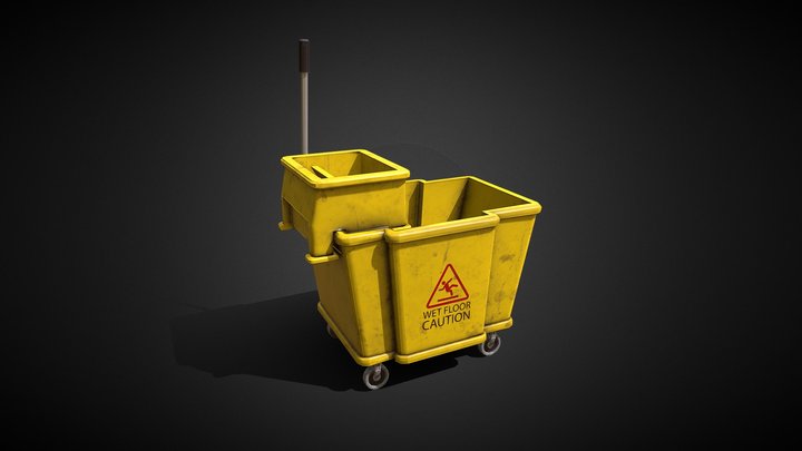 Mop Bucket Asset 3D Model