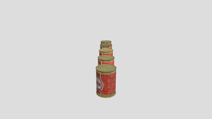 Canned stewed meat low poly 3D Model