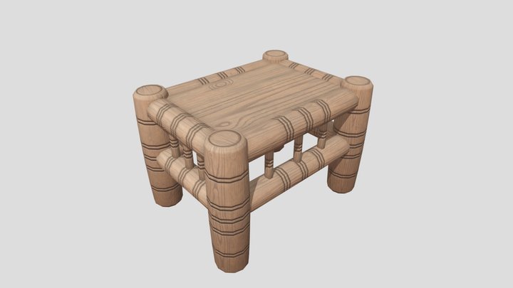 Medieval Chair (Game Ready) 3D Model