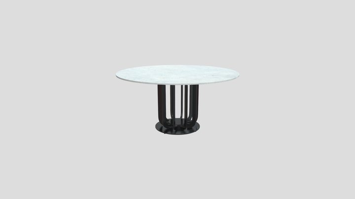 Lillian Natural White Marble Dining Table 3D Model