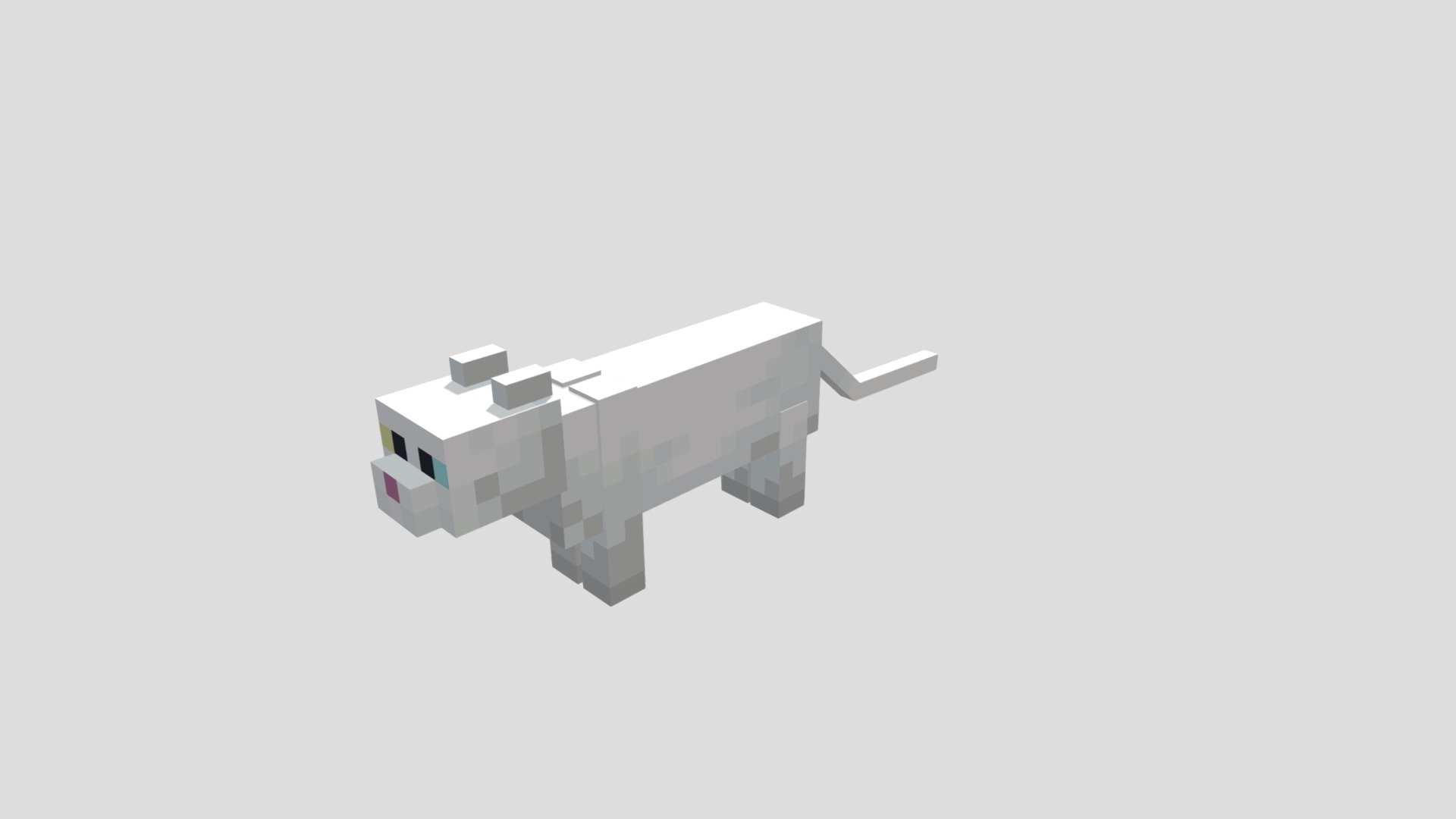 Minecraft White Cat Download Free 3d Model By Johnelkes [abba6fc] Sketchfab