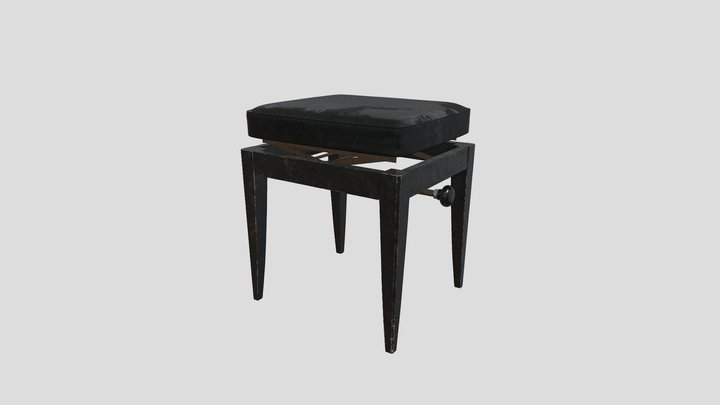 Old Piano Stool 3D Model