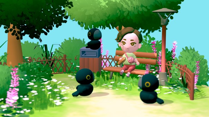 Island Park - PuffPals style 3D Model