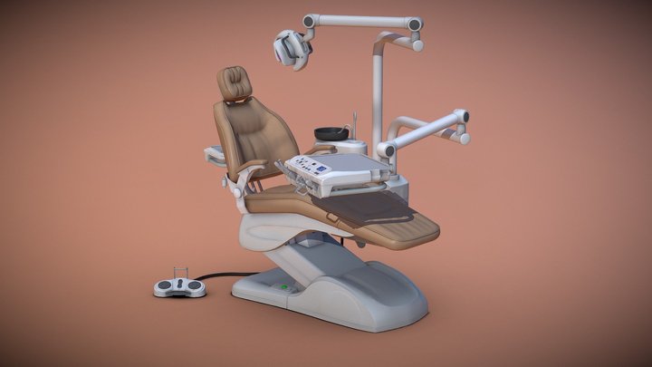 Dental Chair Baked 3D Model