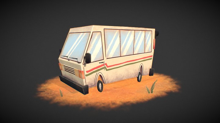 Cartoon Mini Travel Bus 3D Model