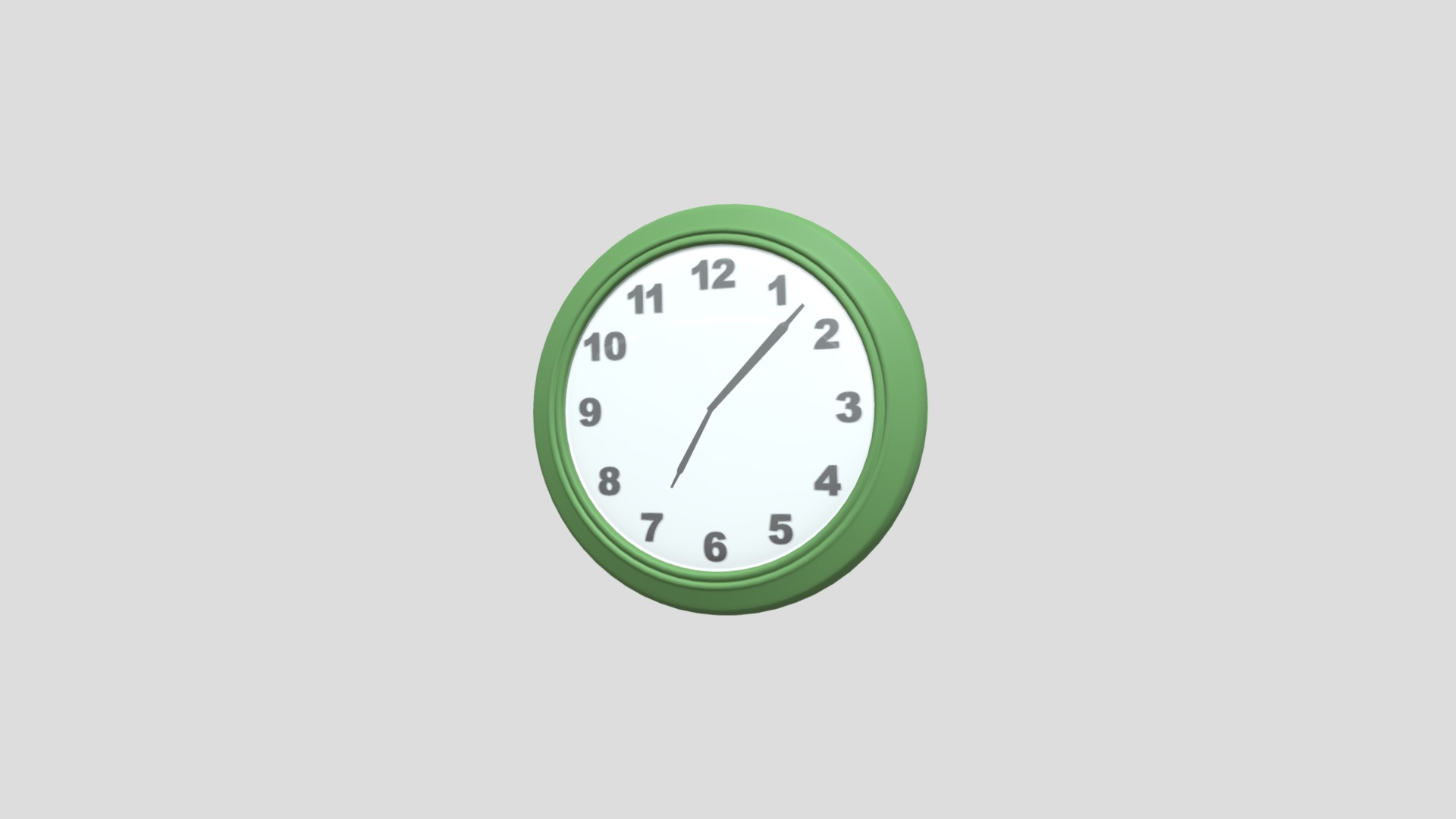 3D model Clock - This is a 3D model of the Clock. The 3D model is about a white clock with a green face.