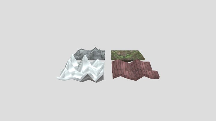 4 textured surfaces 3D Model