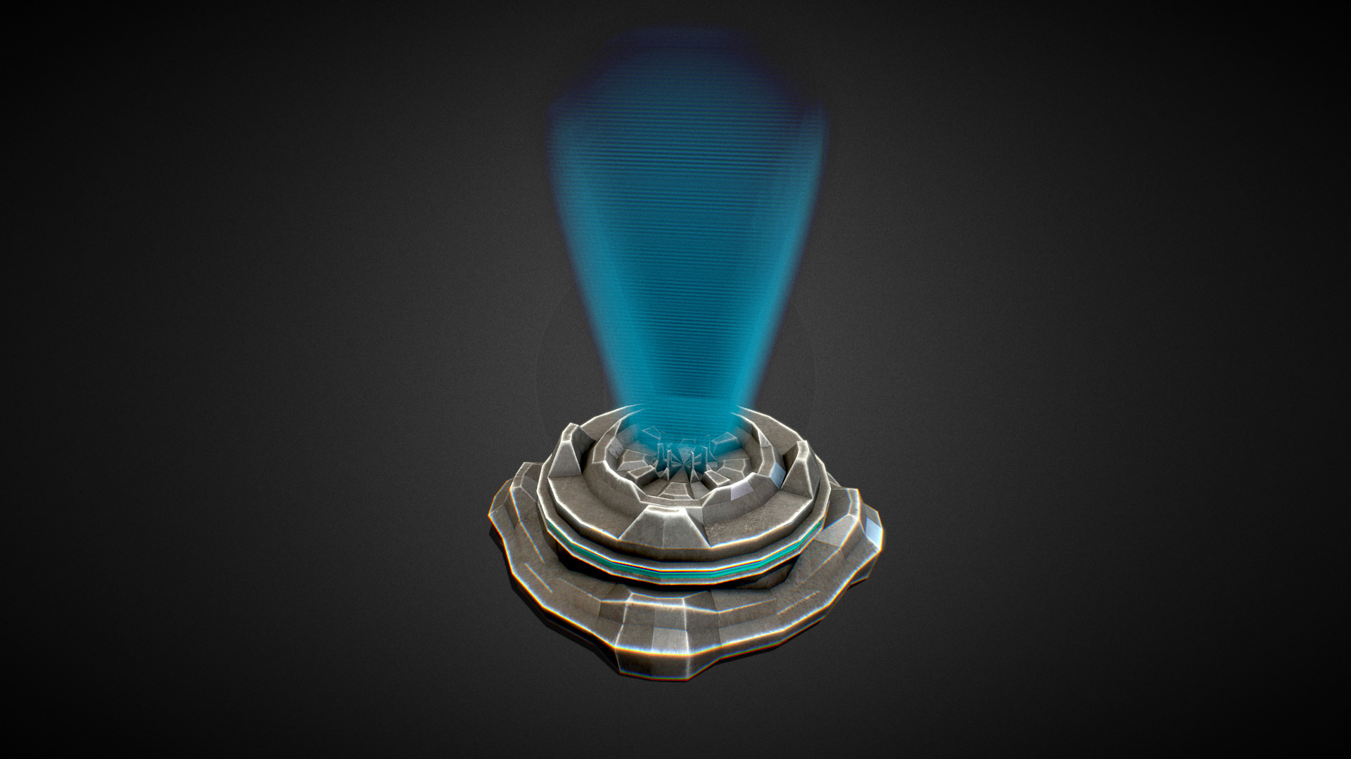 3D model ホログラム Future Hologram display – Low Poly - This is a 3D model of the ホログラム Future Hologram display - Low Poly. The 3D model is about a light bulb with a blue light.