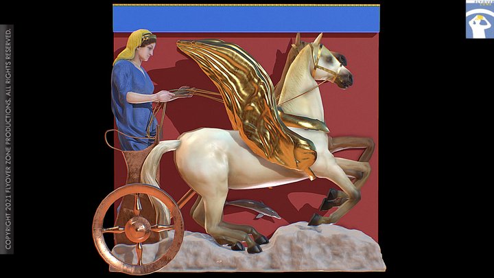 3D rendering of Metope East 07 Restored (Parthenon)