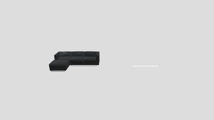 Couch Black/Eck Sofa Schwarz 3D Model