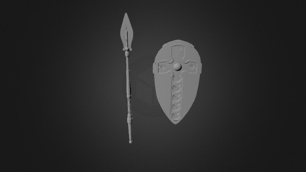 The Spear and Shield for cinematics. - 3D model by Sne Byorn (@sne ...